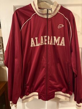 Nike Alabama Retro Jacket Xl Crimson Tide Red 90s Zip Pockets Vintage